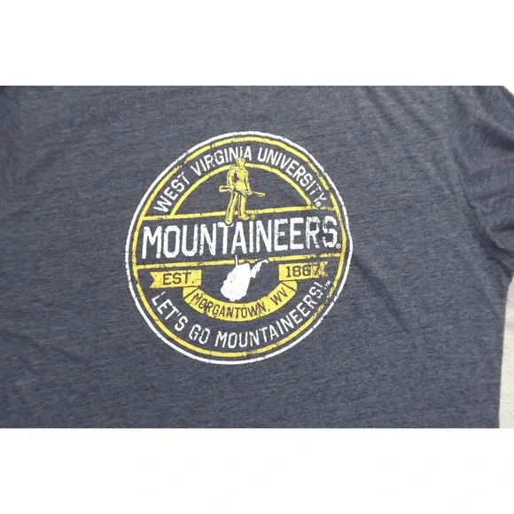 Champion West Virginia University Mountaineers T-Shirt Men's L Navy Blue WVU - Picture 7 of 10